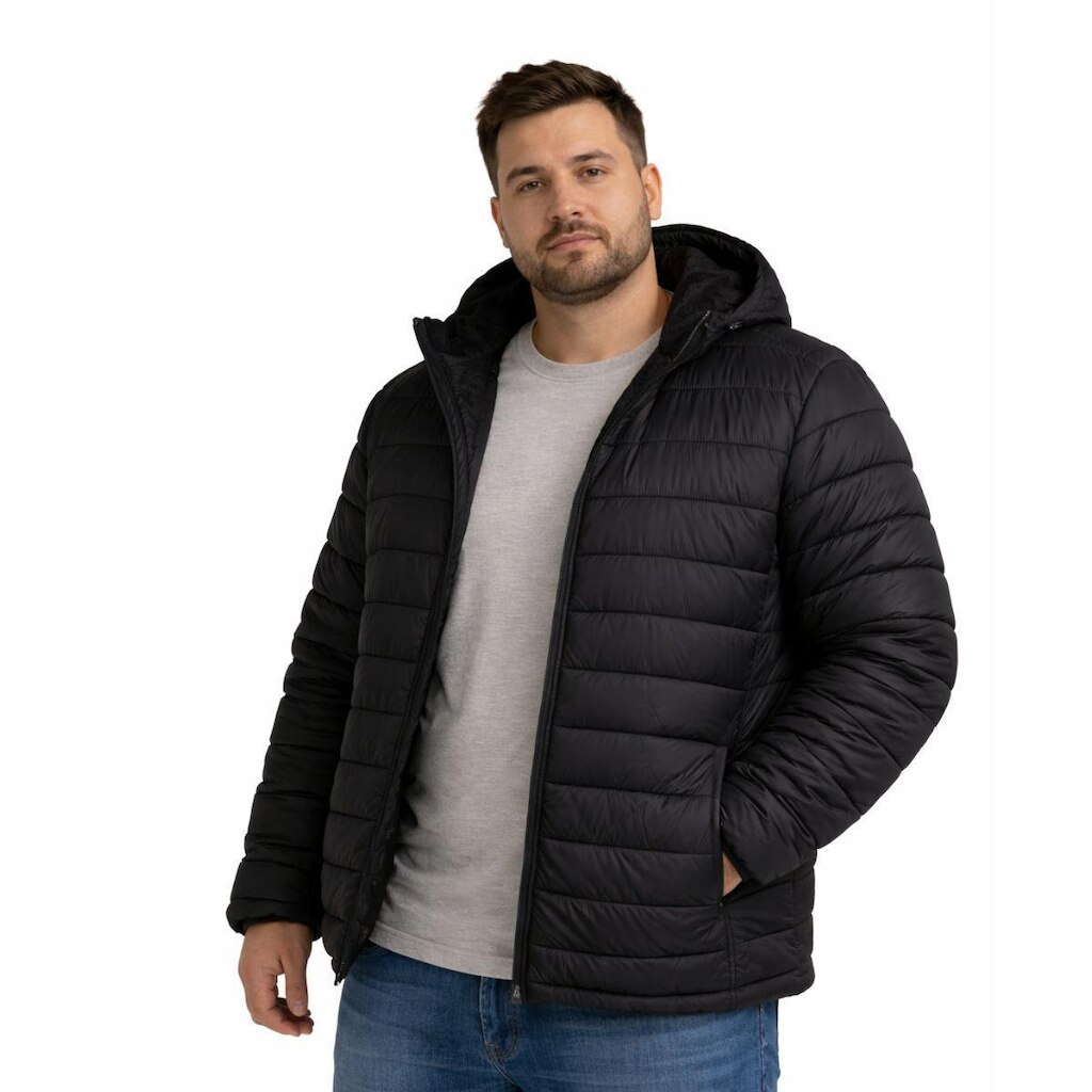 Roupa Plus Size Industrie Jaqueta Preta Oversize Moda Plus size Masculina