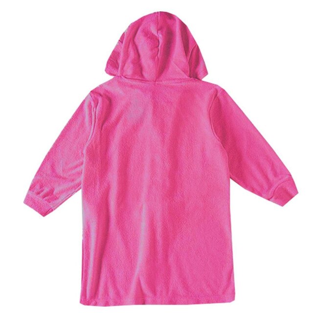 Roupão Infantil Atoalhado Manga Longa com Capuz Rosa Tip Top