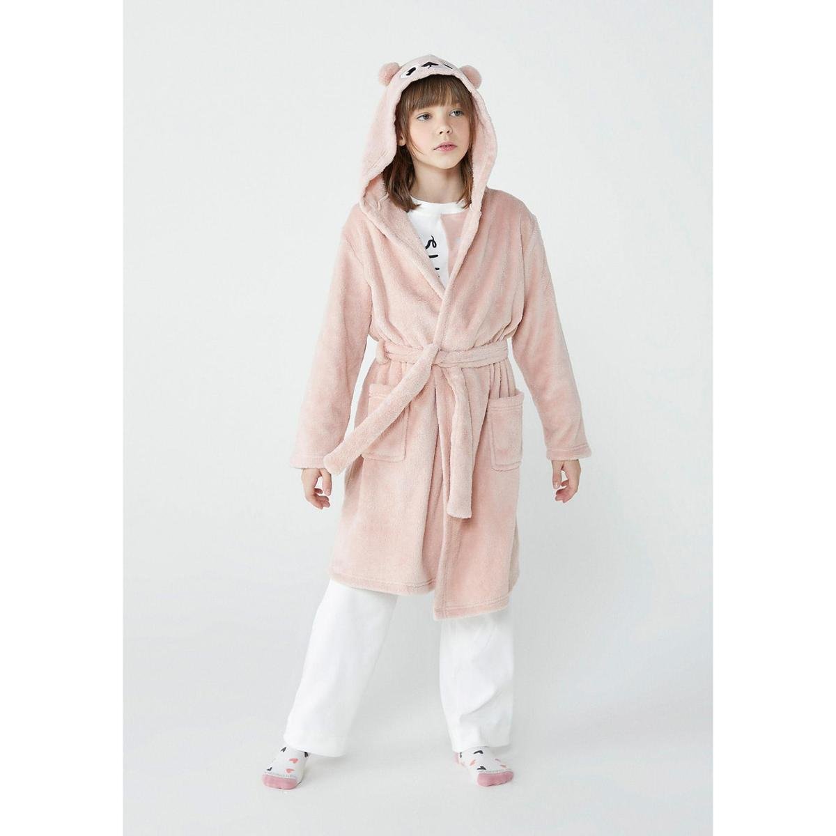 Roupão Infantil Unissex Fantasia - Verde P - Rosa Menor preço em Roupão Infantil Unissex Fantasia - Verde P - Rosa