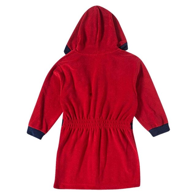 Roupão Praia Bebê e Infantil Atoalhado com Capuz Vermelho Tip Top