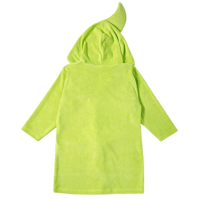 Roupão Praia Infantil Atoalhado Shark Verde Limão Tip Top