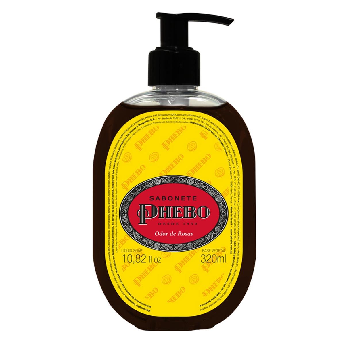 Sabonete Líquido Phebo Odor de Rosas 320ml - Incolor Menor preço em Sabonete Líquido Phebo Odor de Rosas 320ml - Incolor