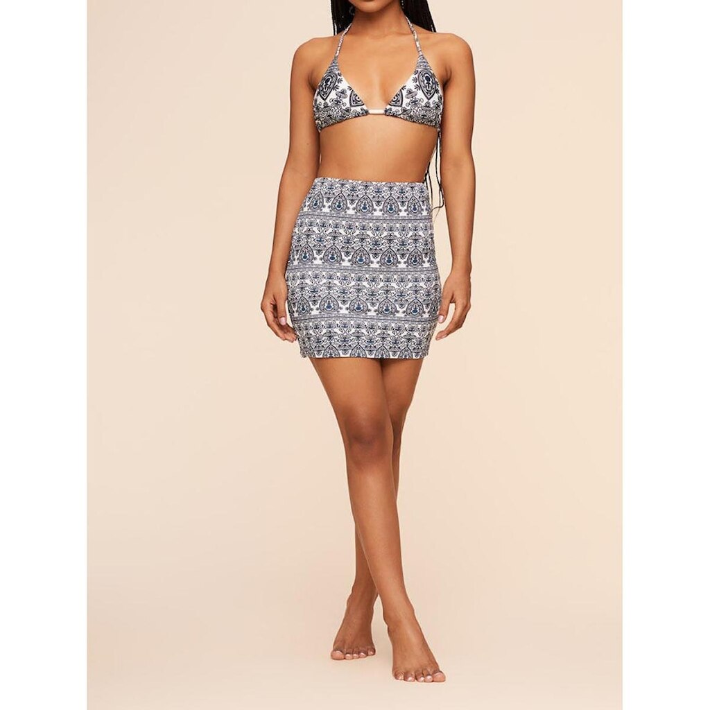 Saia Água Doce Curta Estampada Nordic