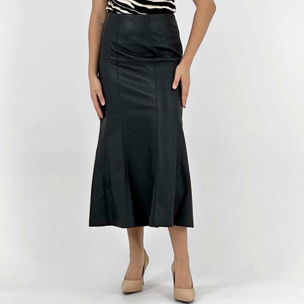 Saia Alpelo Midi em P.u Feminina