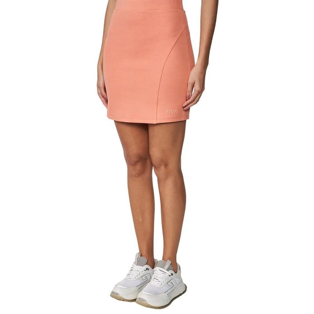 Saia Colcci Justa Alta Salmão Feminina