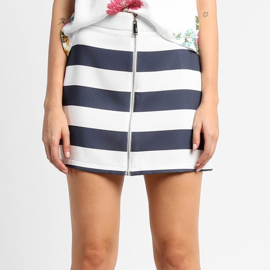 Saia Colcci Navy - Azul+Branco