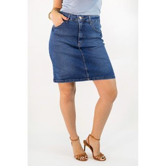 Saia Curta Feminina Jeans Azul Médio Algodão Anticorpus