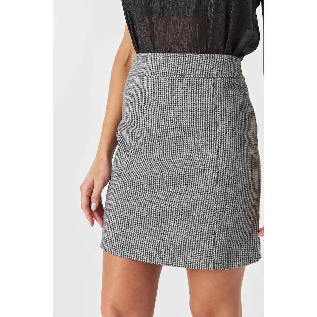 Saia Curta PKS Alfaiataria Pied de Poule Preto-P