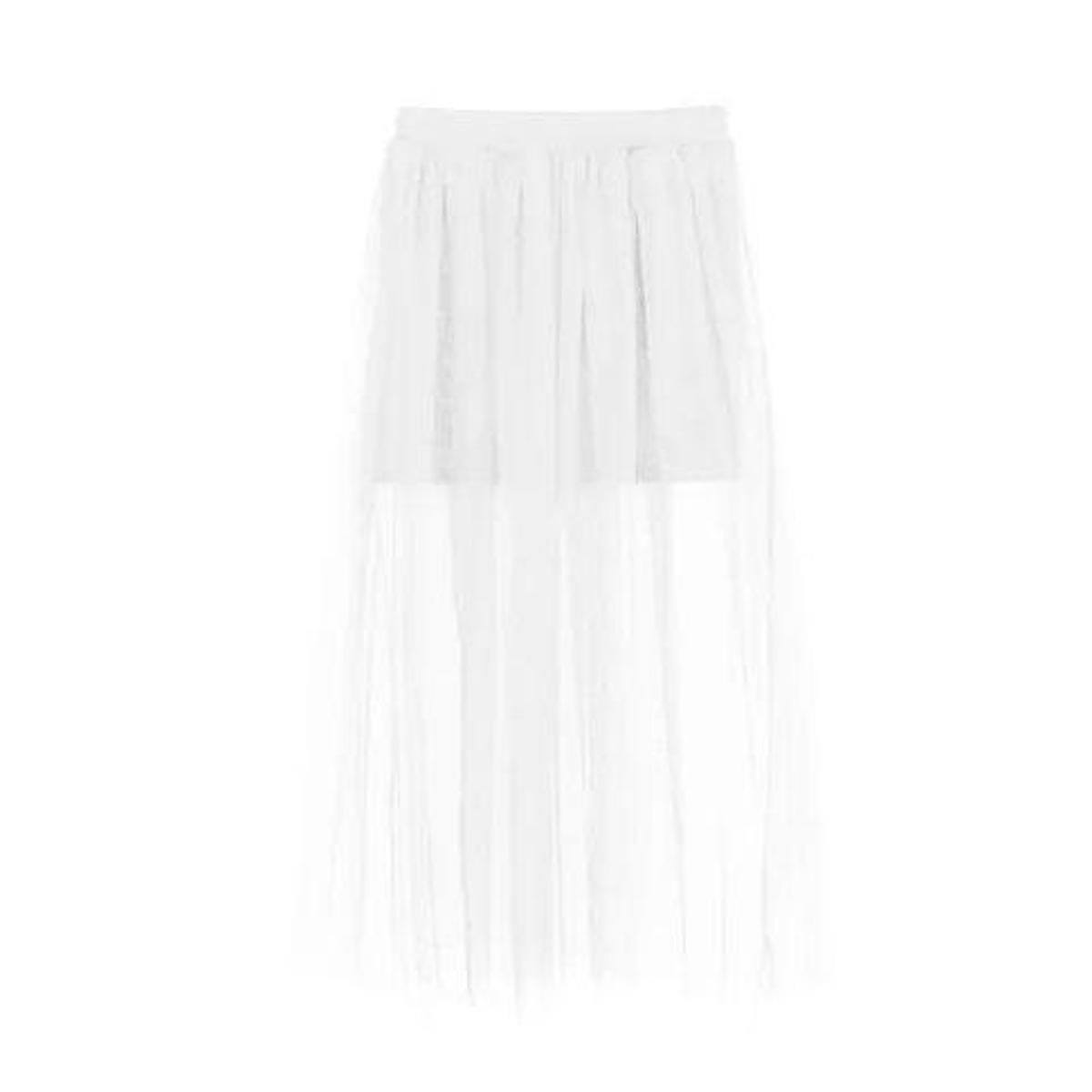 Saia de Tule Amo Tule Longa Com Forro Curto Ilusion - Branco Menor preço em Saia de Tule Amo Tule Longa Com Forro Curto Ilusion - Branco