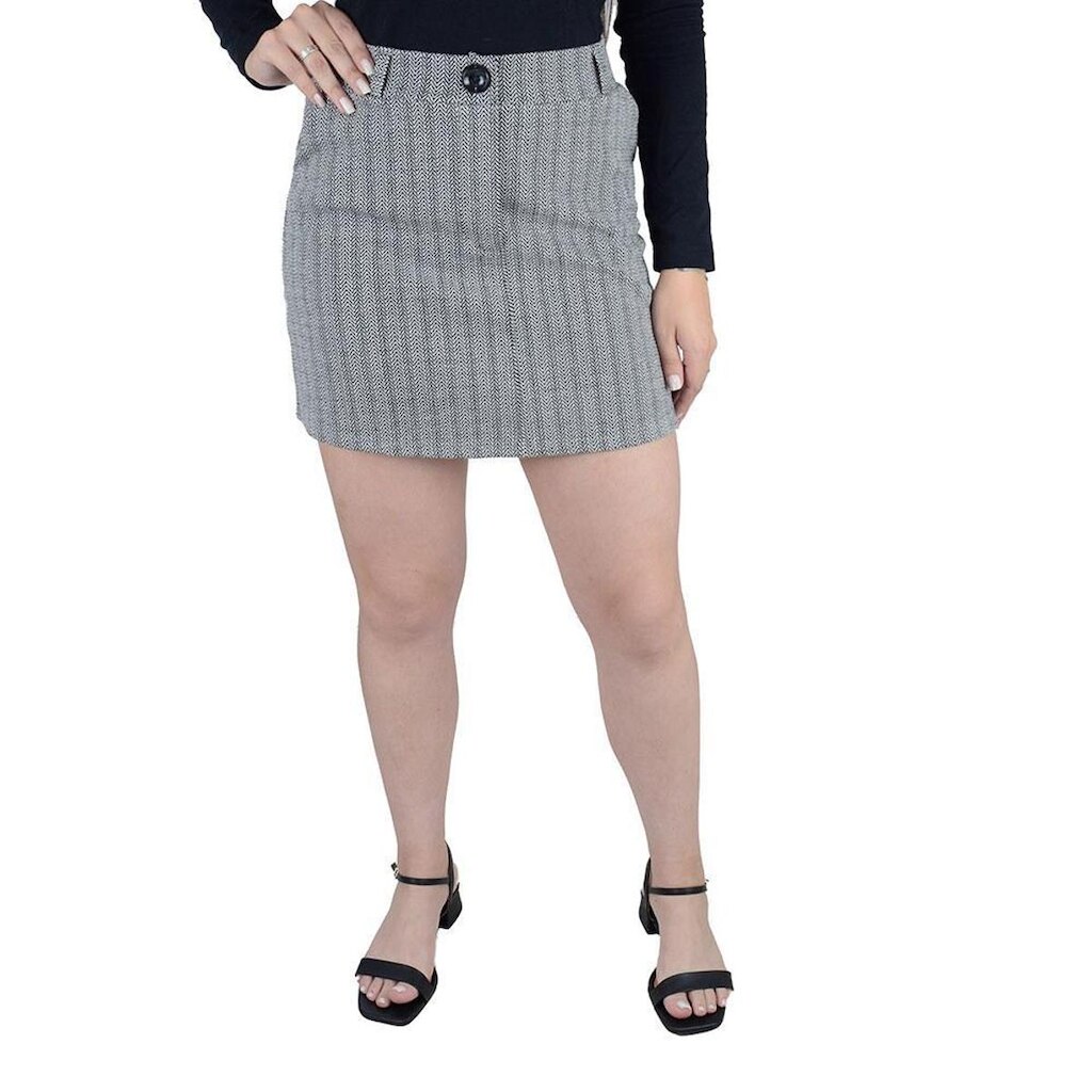 Saia Feminina Parado no Ar Chevron Preta - 930700