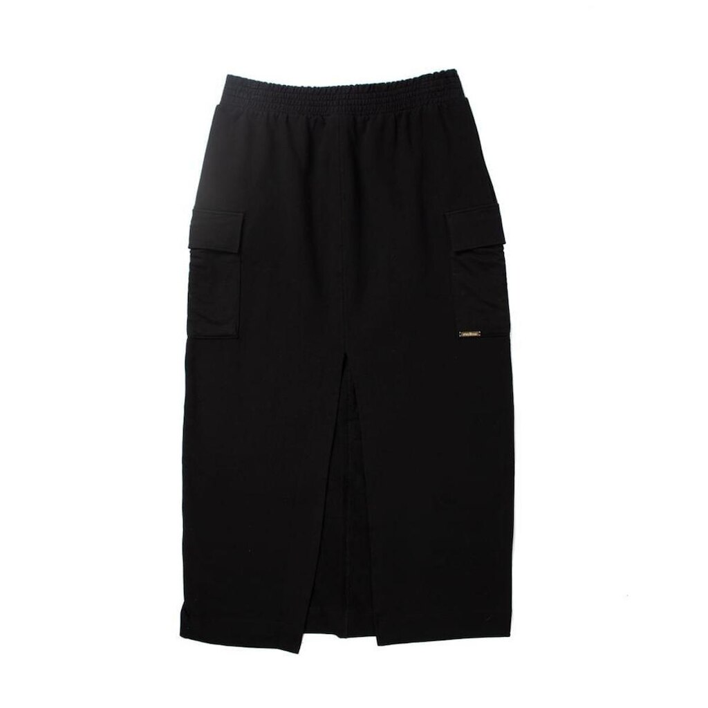 Saia Feminina Rovitex Midi com Fenda e Bolsos Preto
