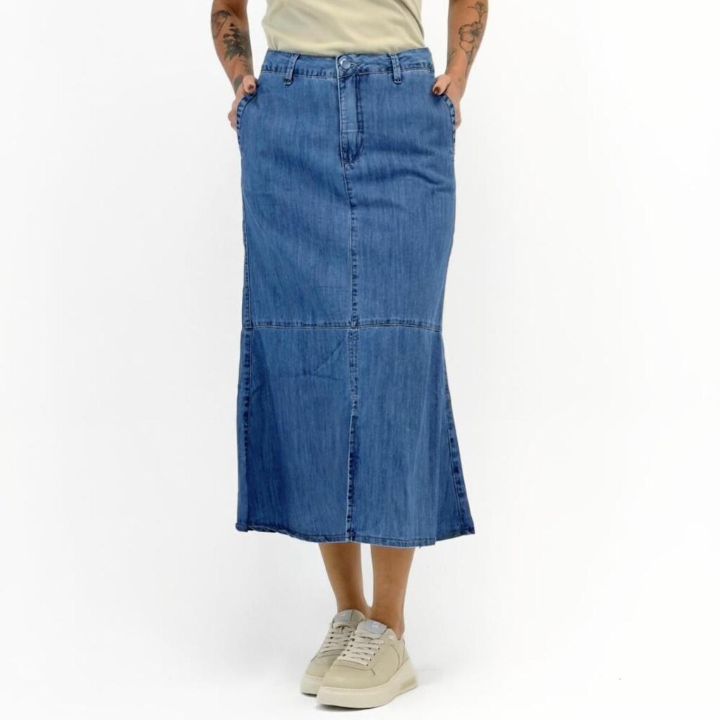 Saia Geração Moderna Jeans Midi Feminina