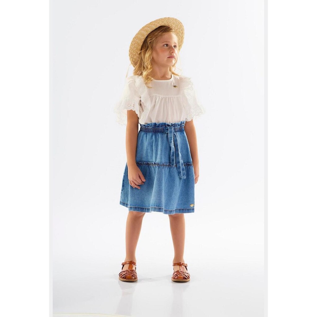 Saia Infantil em Jeans com Elastano Up Baby