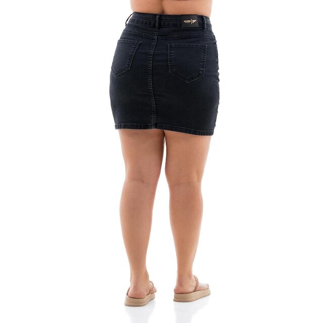 Saia Jeans Feminina Arauto Hot Pants Preta