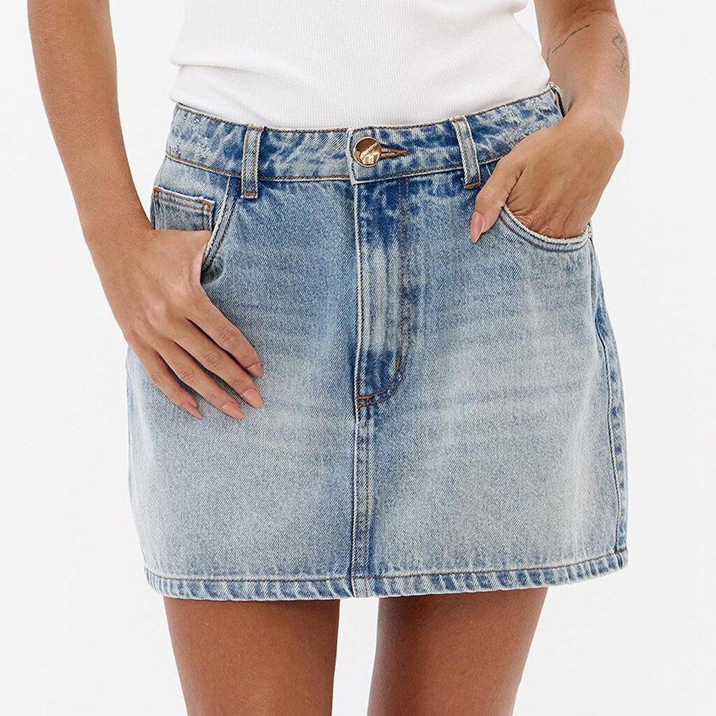 Saia Jeans Lança Perfume Curta Midi Feminino