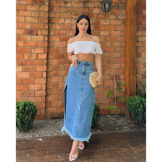 Saia Jeans Saia Branca Longa Mercado Livre Saia Envelope Saia
