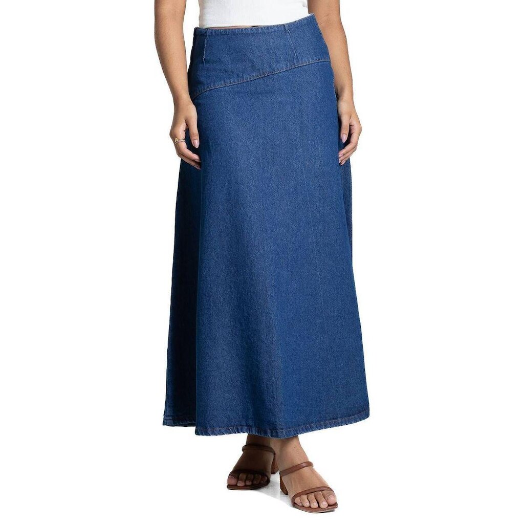 Saia Jeans Sawary Midi - 282529 - Azul claro 46