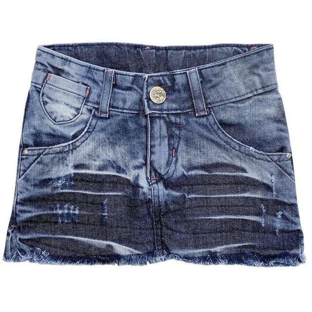 Saia Juvenil Look Jeans c/ Prensa Jeans Feminino