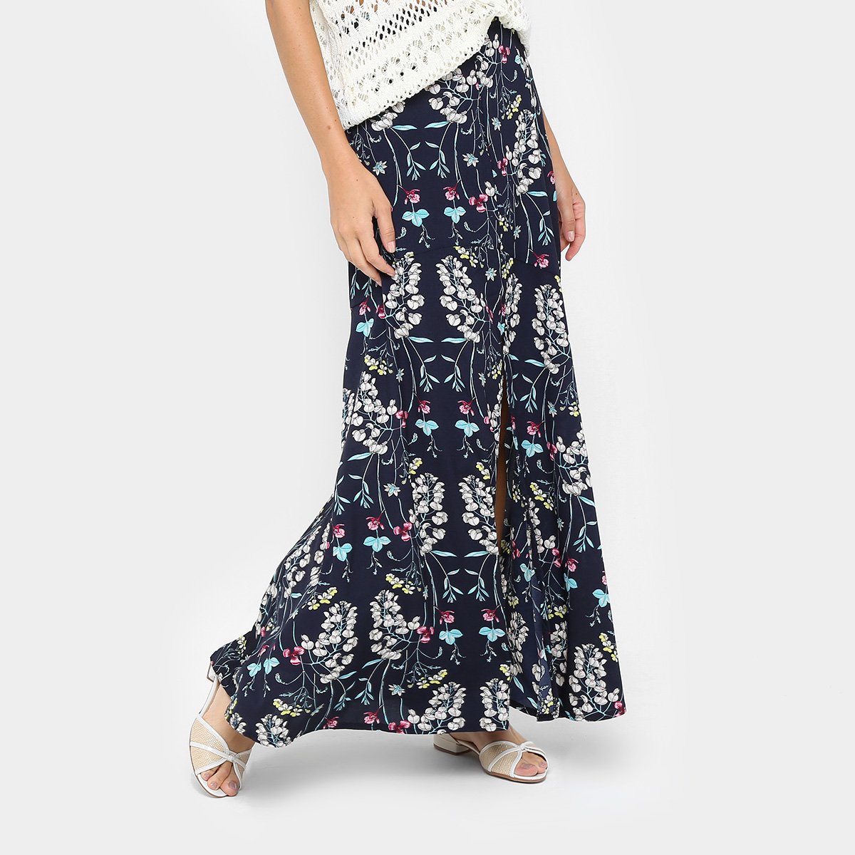 saia longa evase com fenda