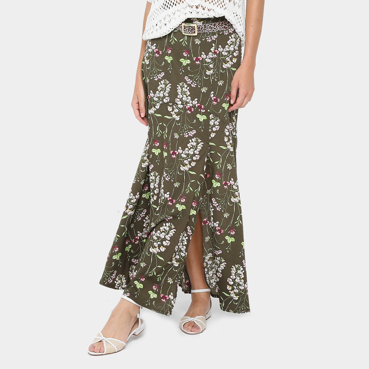 saia longa evase com fenda