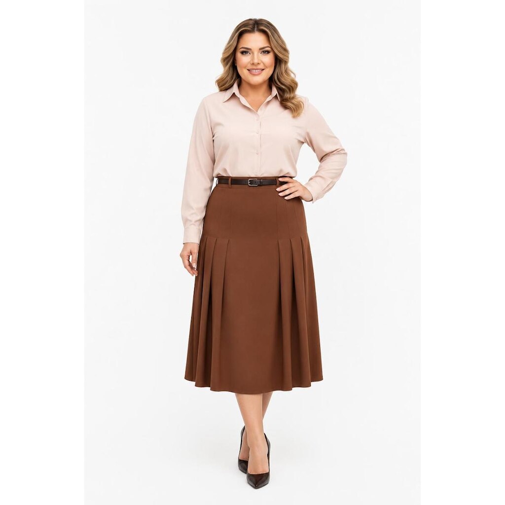 Saia Midi D Bell Outlet Fashion Danielle Alfaiataria Marrom