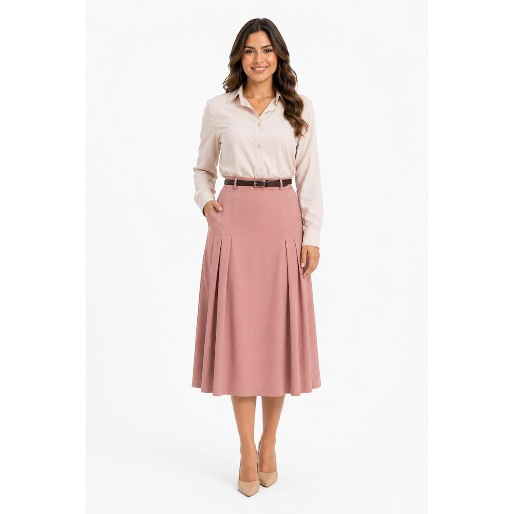 Saia Midi D Bell Outlet Fashion Danielle Alfaiataria Rosé