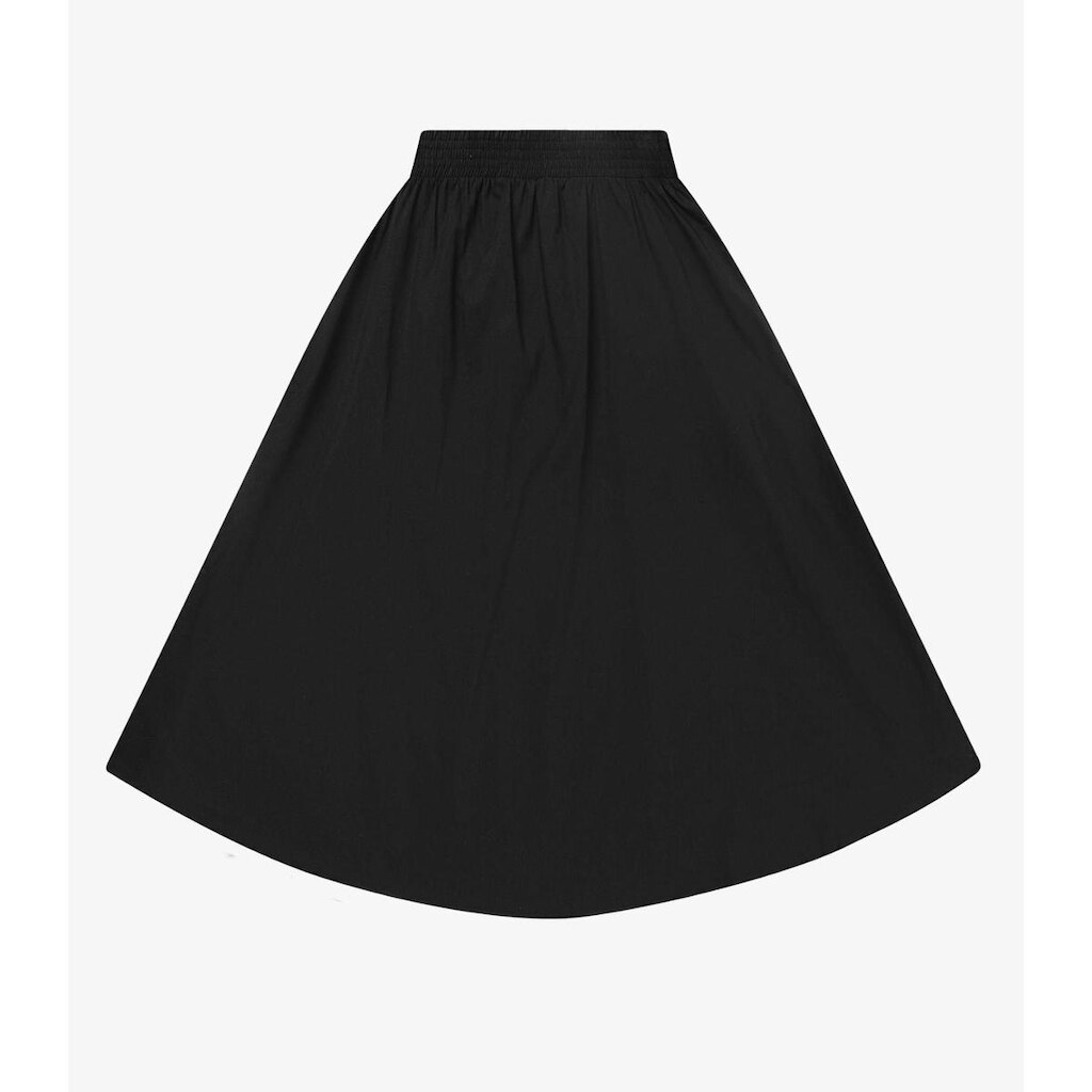 Saia Midi Evasê Feminina Em Popeline Rovitex Preto