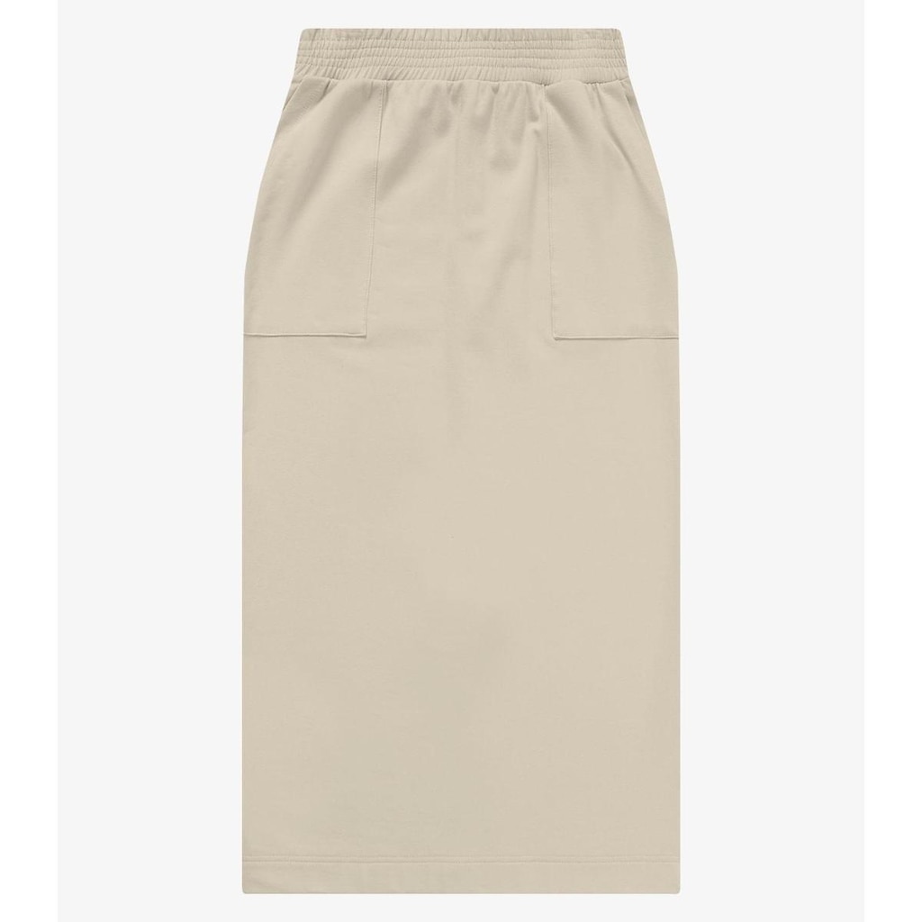 Saia Midi Feminina Em Molecotton Com Fenda Rovitex Bege