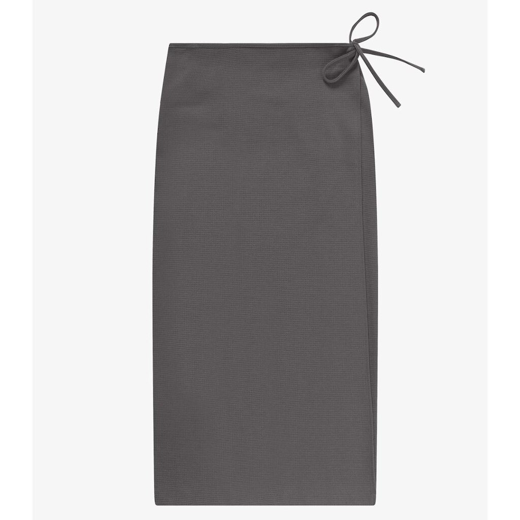 Saia Midi Feminina Envelope Em Malhão Rovitex Cinza