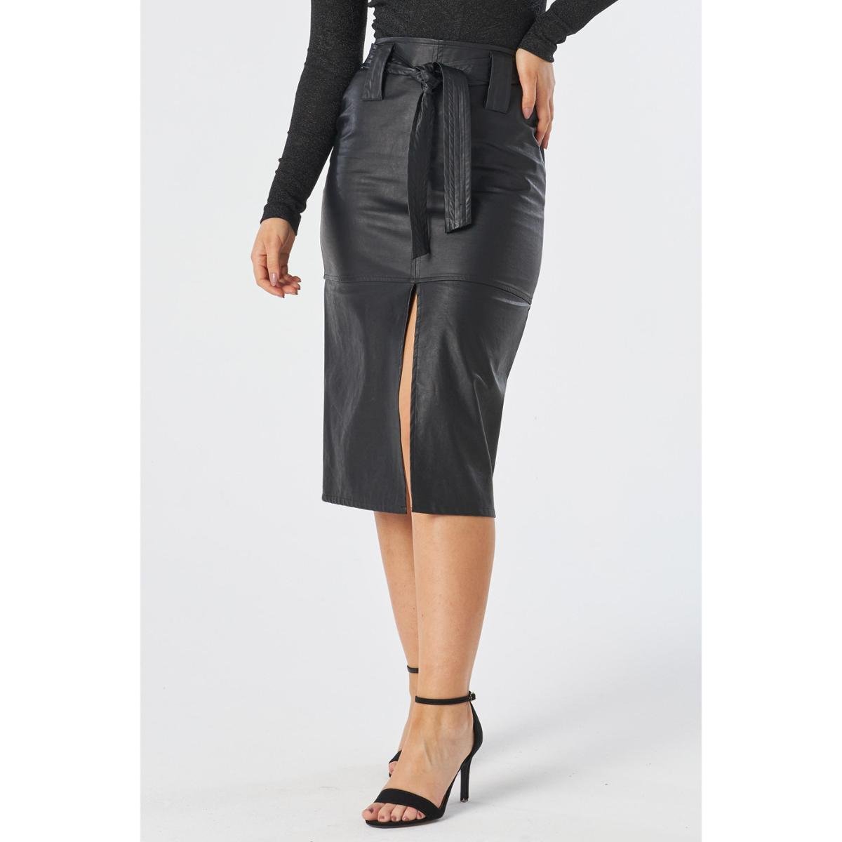 Couro Sintético Saia Tipo Couro Com Babado Saia De Couro Compre