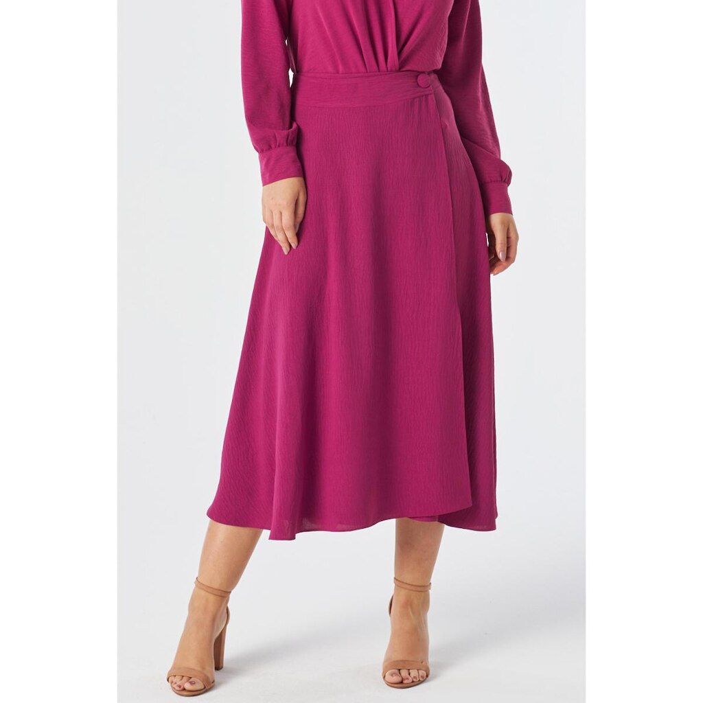 Saia Midi PKS Transpassada Rosa Pink-GG