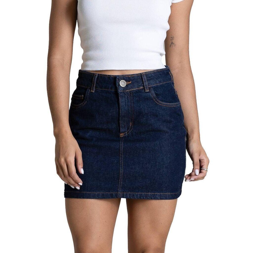 Saia Mini Jeans Sawary - 284419 - Azul escuro 42