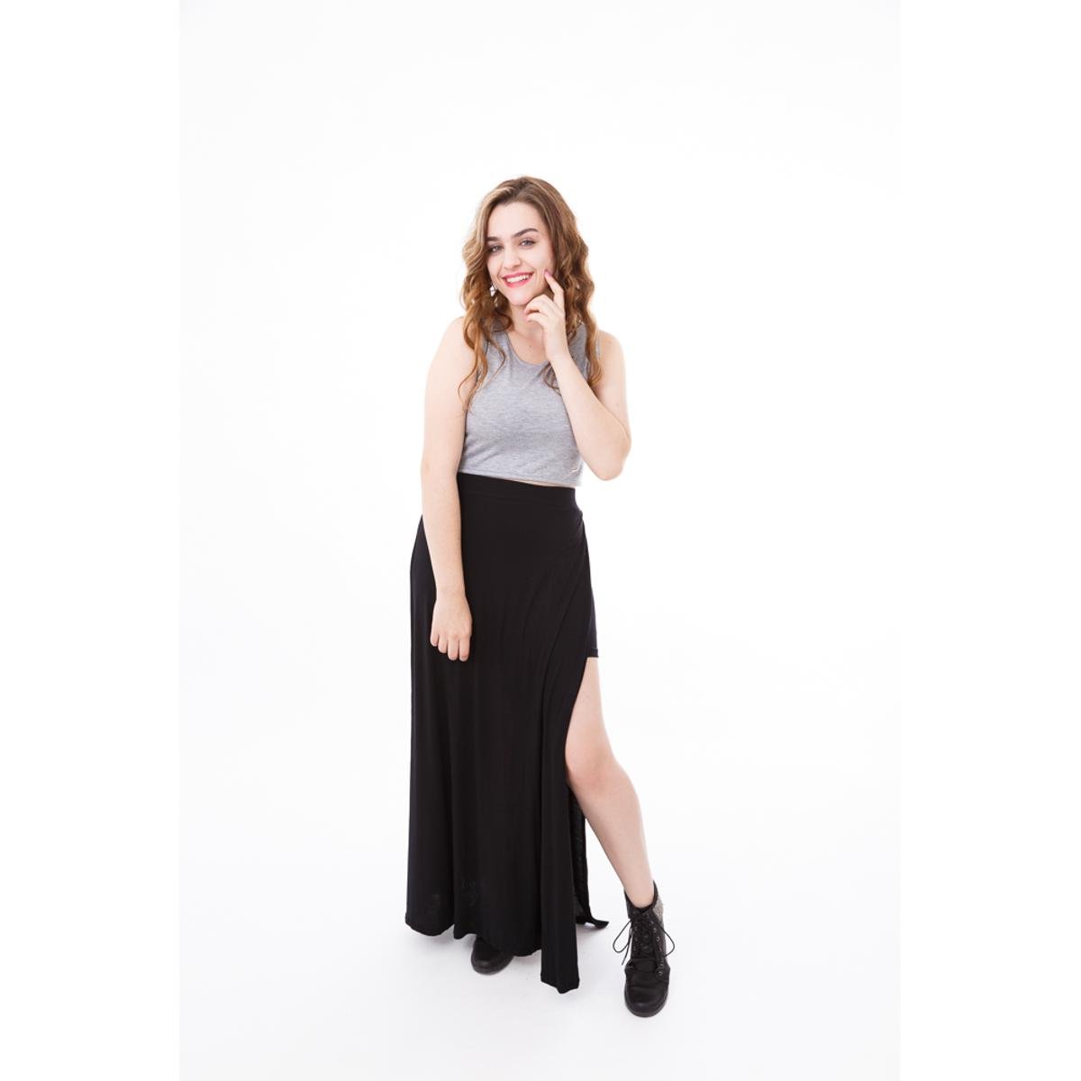 Saia Moda Vício Longa Com Transpasse Feminino Menor preço em Saia Moda Vício Longa Com Transpasse Feminino