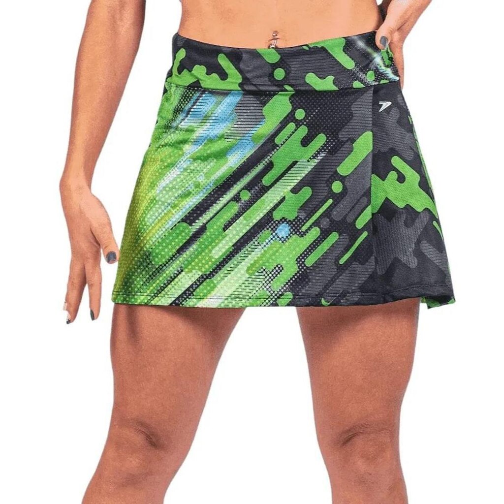 Saia Poker Estampada Com Short Fuel - Verde