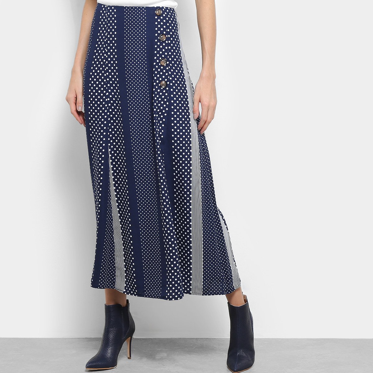 saia longa evase com fenda