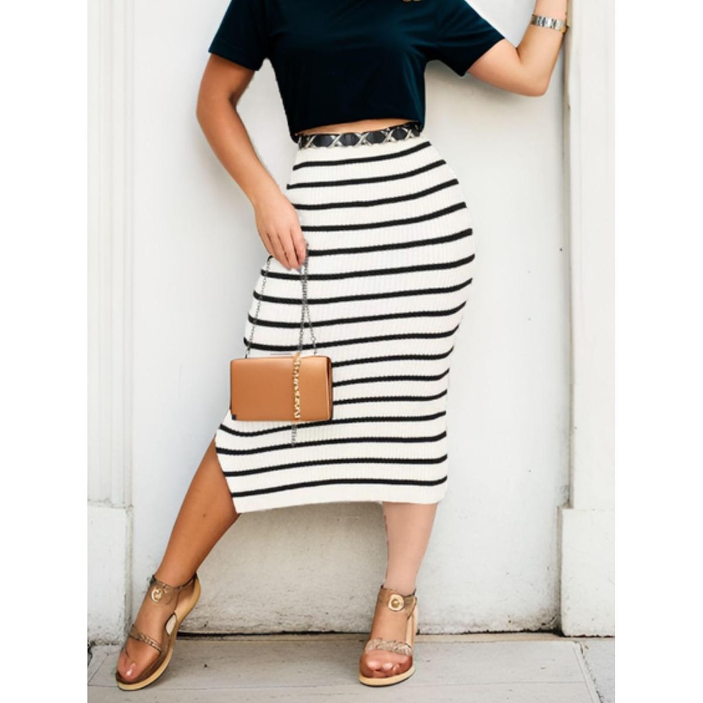 Saia Tricot Midi Modal Listra