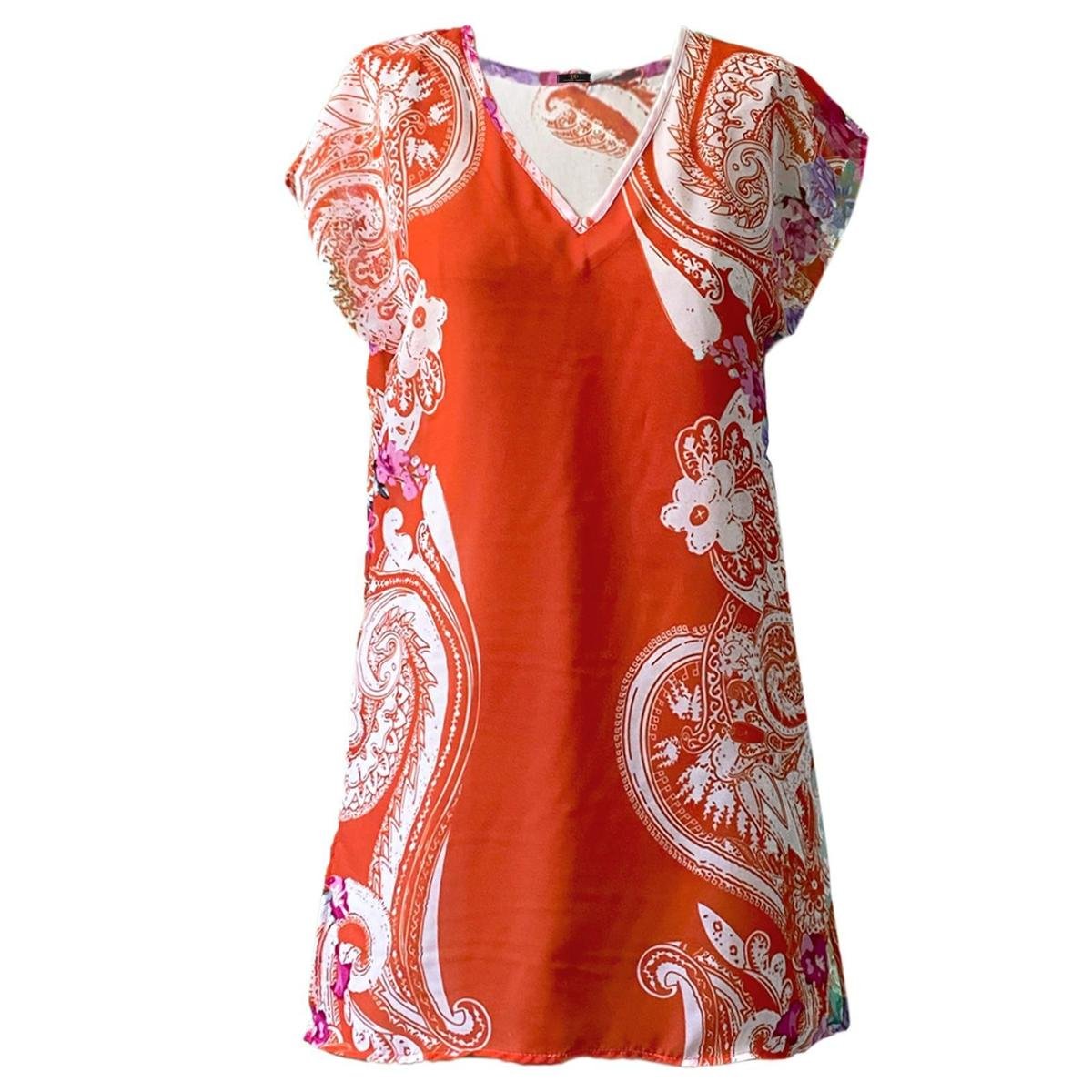 SAIDA DE PRAIA Blusa Tunica DECOTE V Fendas CREPE Estampada Menor preço em SAIDA DE PRAIA Blusa Tunica DECOTE V Fendas CREPE Estampada