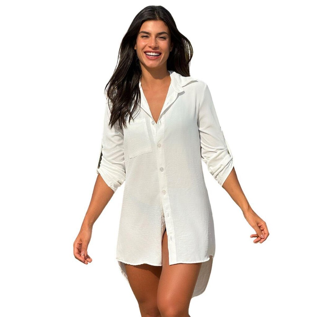 SAÍDA DE PRAIA CAMISA/VESTIDO MANGA 3/4