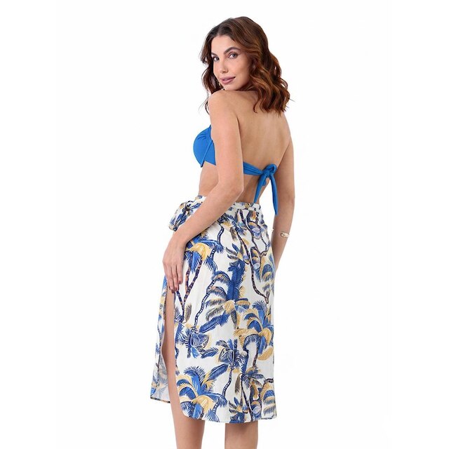Saída de Praia Saia Pareô Longa Estampada