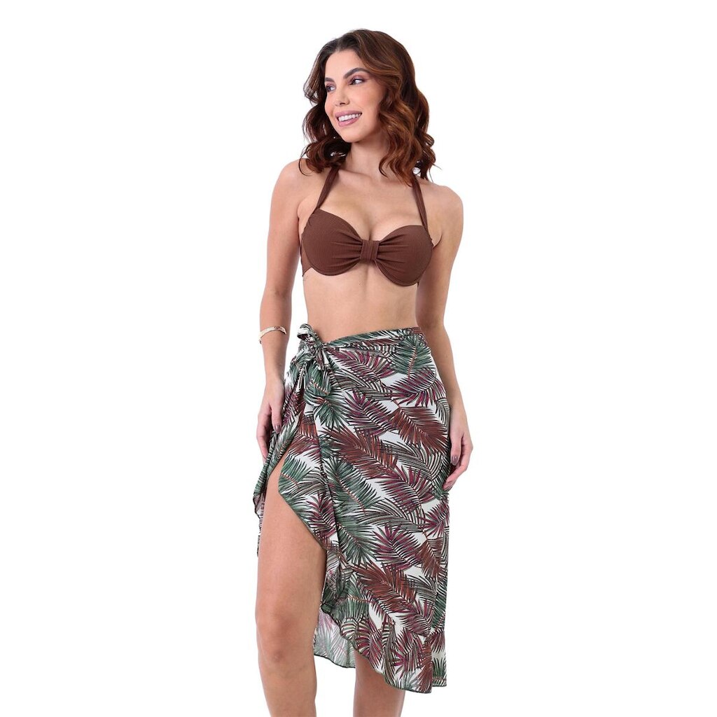Saída de Praia Saia Pareô Longa Estampada