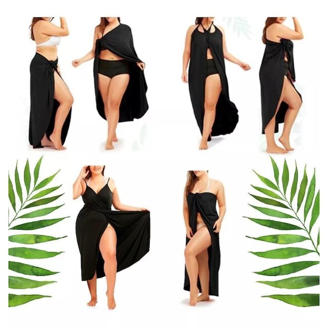 Saída De Praia Saia Vestido Envelope Canga Várias Amarrações