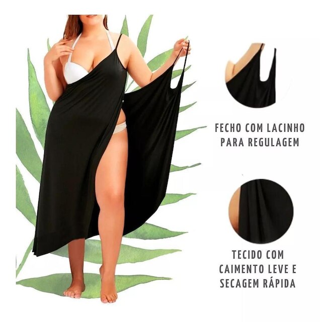 Saída De Praia Saia Vestido Envelope Canga Várias Amarrações