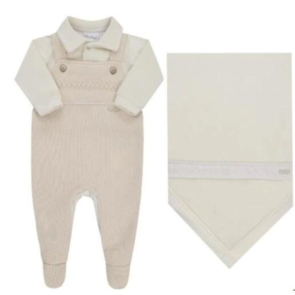 Saída Maternidade Luxo Bebê Menino Plush Tricô Paraiso 17740