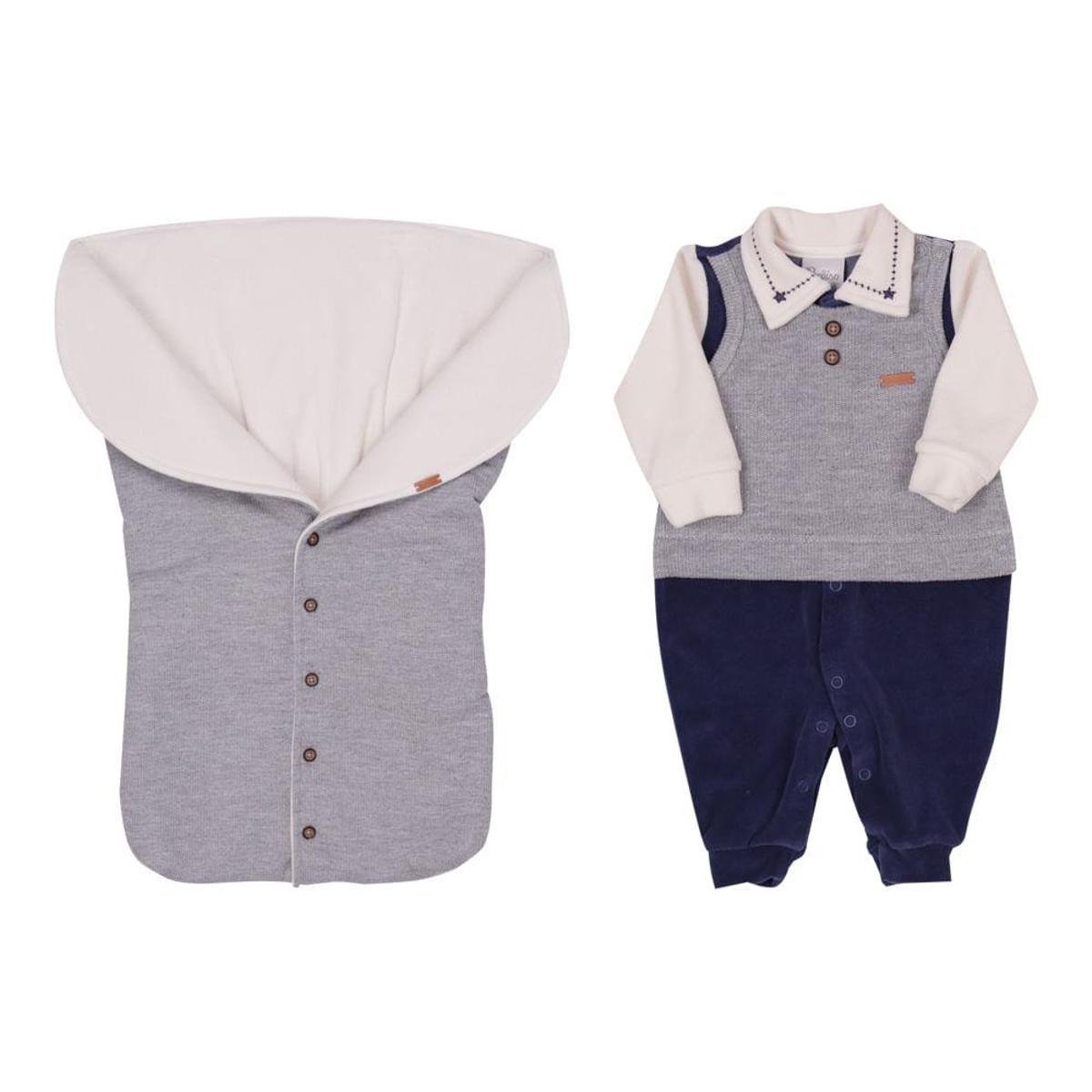 SAÍDA MATERNIDADE MASC COM SACO DE DORMIR PARAÍSO AZUL 11636 - P - Azul Menor preço em SAÍDA MATERNIDADE MASC COM SACO DE DORMIR PARAÍSO AZUL 11636 - P - Azul