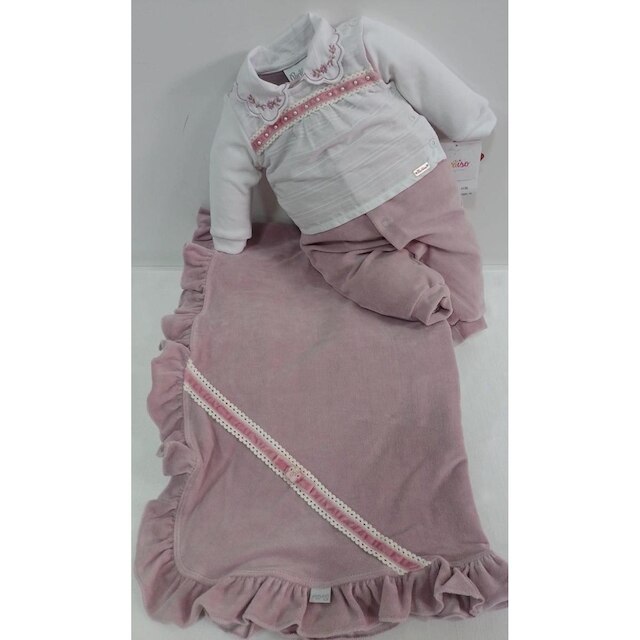 Saída Maternidade Plush Bebê Menina Paraiso Inverno Rf 13005 - Lavanda - RN ( 0 - 1 MES )