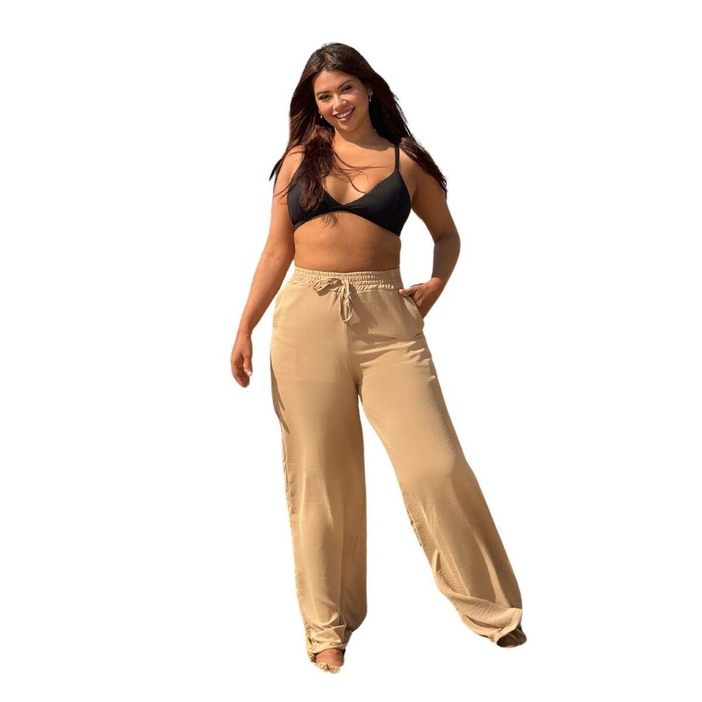 SAÍDA PRAIA CALÇA PANTALONA PLUS SIZE