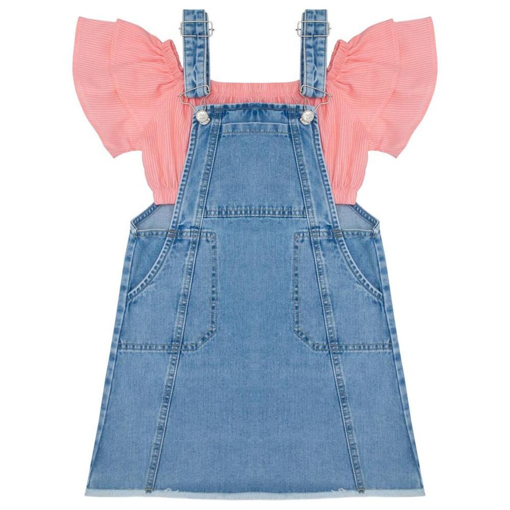 Salopete Juvenil Look Jeans c/ Blusinha Jeans - UNICA - 6