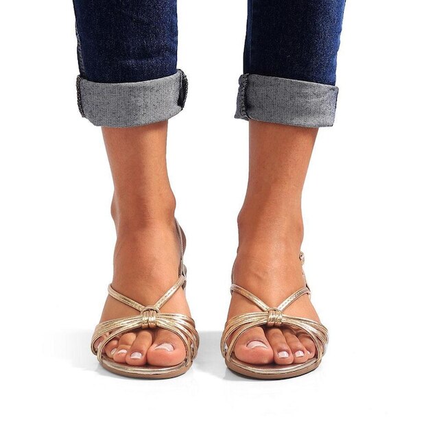 Salto Feminino 4,5cm Sandália Tiras Trançado Bico Redondo Verão Atemporal JCL STORE