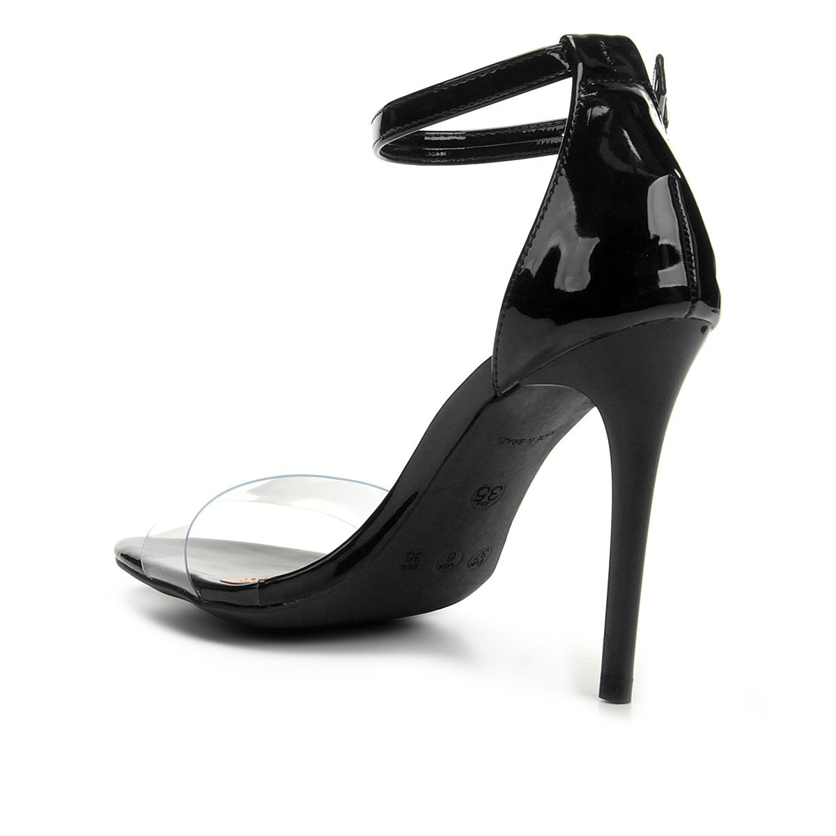 Sandália Fino Sandália Feminina Vinil Ala Preto Ala e Fino IPHH7nO