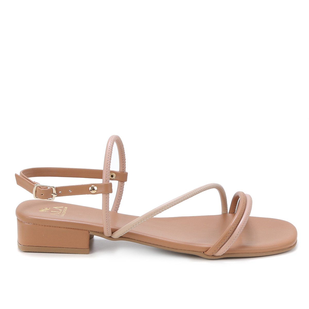 Sandália Ala Salto Bloco Baixo Tiras Finas Feminina - Nude Menor preço em Sandália Ala Salto Bloco Baixo Tiras Finas Feminina - Nude
